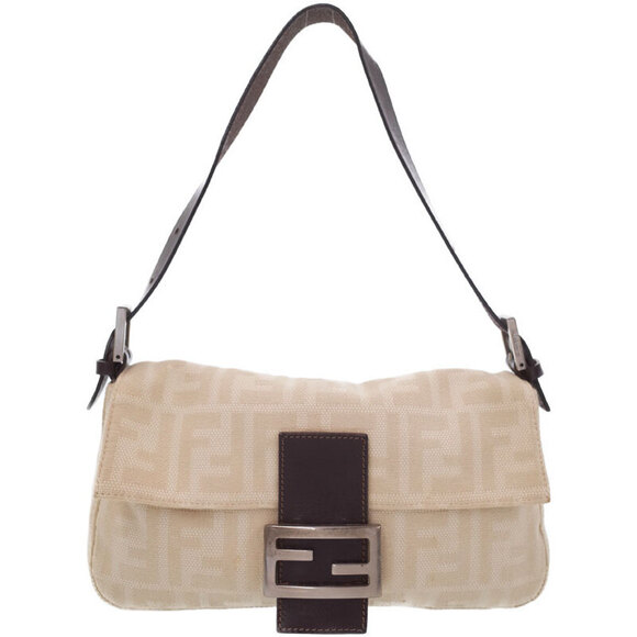 Fendi Handbags - Fendi Zucca Zucca Baguette Bucket Bag White